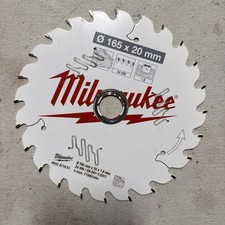 Milwaukee 4932471931 165mm x 20mm 24T Thin Kerf Wood Saw Blade PTFE For Wood