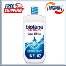 biotène Oral Rinse Mouthwash for Dry Mouth, Breath Freshener Fresh Mint, 16 floz