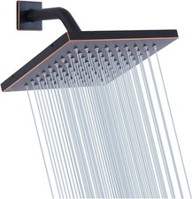 Shower Head 8 inch Square Rain Stainless Steel High Pressure Oil Rubbed Bronze