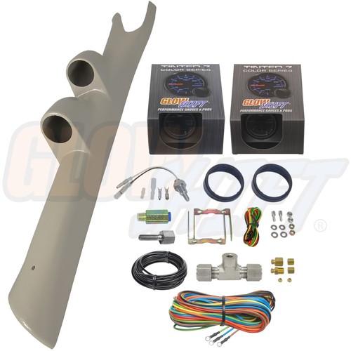 GlowShift Dual Pillar Pod T7 Boost Trans Temp Gauges for 03-09 Dodge Ram Cummins - Picture 1 of 5