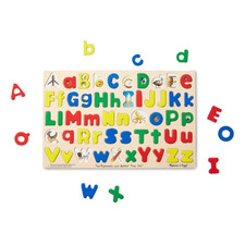 Melissa Doug Upper Lower Case Alphabet Letters Wooden Puzzle 52pc