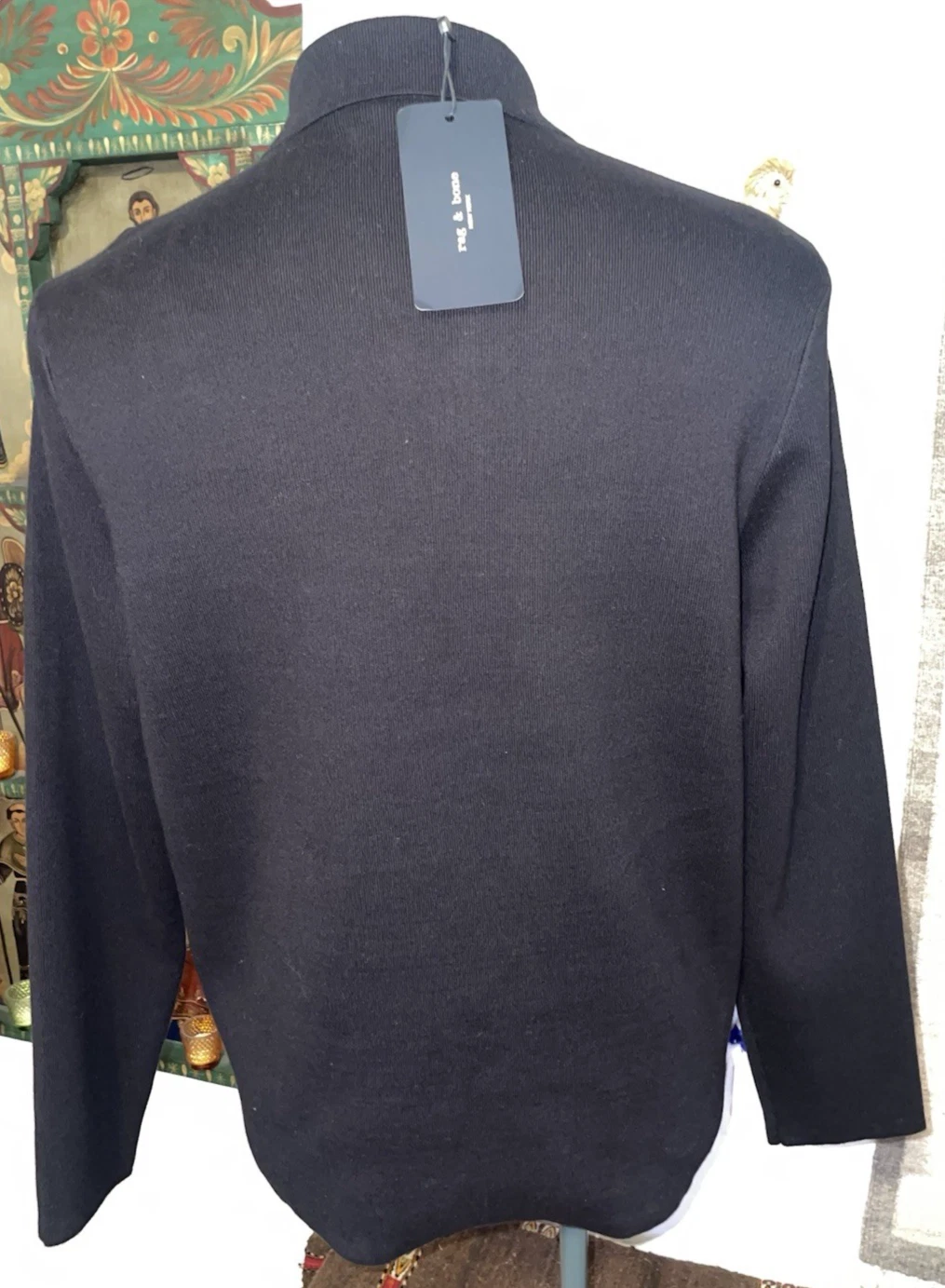 NEW Rag & Bone Hunter Black Cotton Compact Knit Shirt Jacket Sz M NWT $428 - product detail image 9