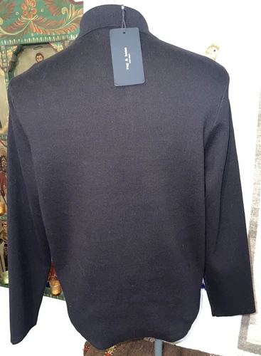 NEW Rag & Bone Hunter Black Cotton Compact Knit Shirt Jacket Sz M NWT $428 image 9