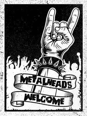 Holzschild 40x30 cm Metalheads welcome Stachelarmband Deko Schild Deko Geschenk 
