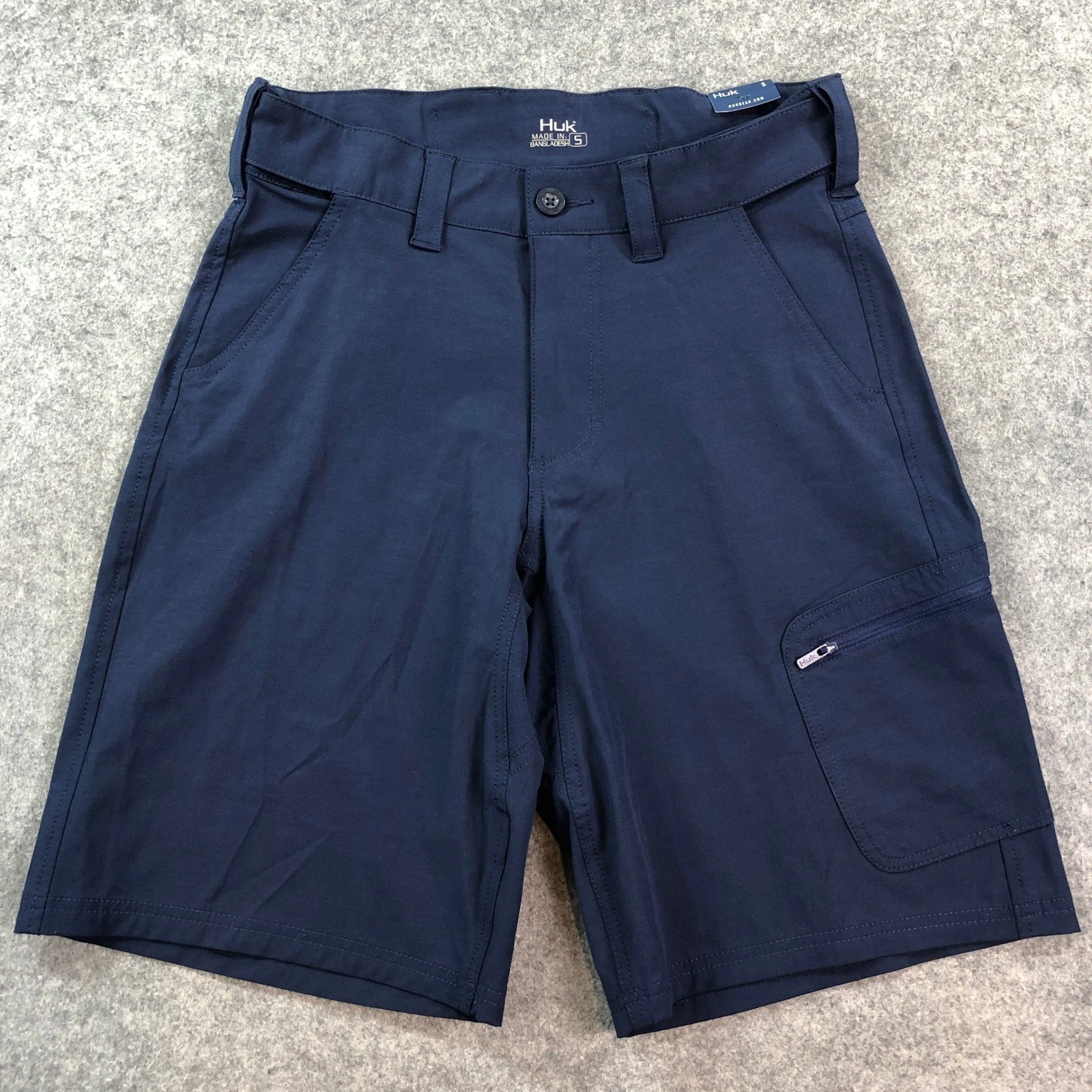 New Huk Mens Cargo Shorts Small Navy Blue Stretch Performance Below The Knee