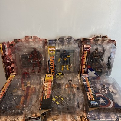 Marvel Select Action Figure Lot of (6) by Diamond Select XMen Deadpool Read