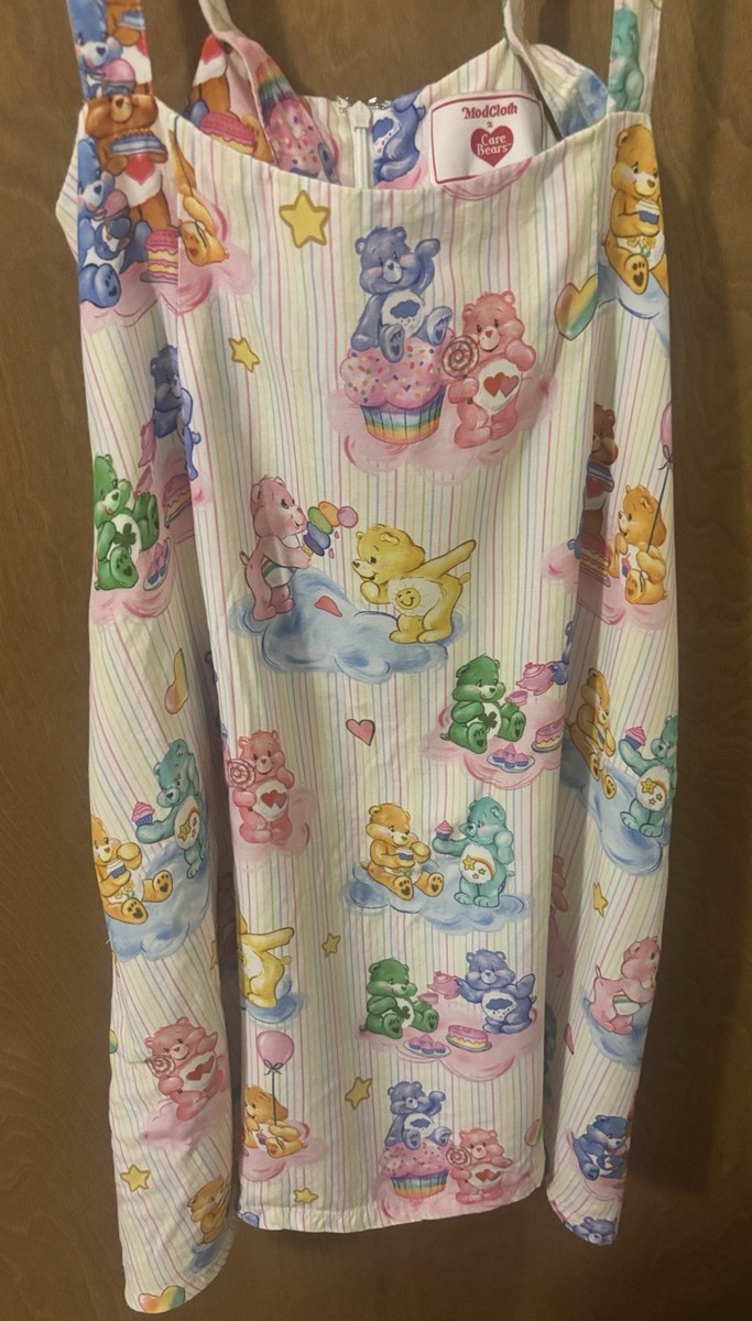 ModCloth X Care Bears Vintage Inspired Mini Overall Dress Size S With Pockets View 3