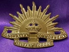 Genuine WW1/2 Australian Commonwealth Forces GM Slouch hat badge w/lugs