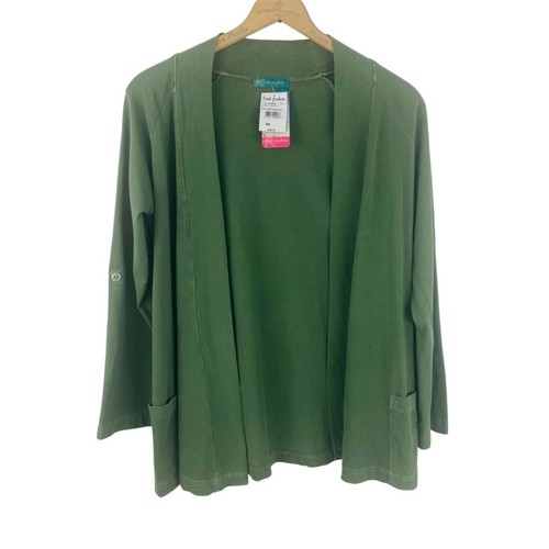 Fresh Produce Green Open Front Skipper Cardigan Knit NWT