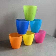 IKEA Kalas 6 Kids Original Design Colorful Plastic 3" Cups Set Drinking Discont.