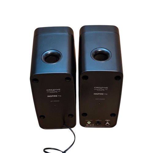 Creative Inspire T10 Speakers Black with Power Adapter and Audio Cable Tested - Picture 6 of 14