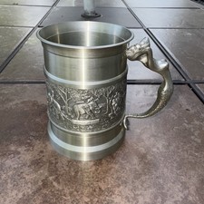 Oriental Pewter Thailand Co. Ltd. Elephants Mug Pewter Metal Stein Cup & Mermaid