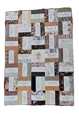 Hand Patchwork Quilted Throw Lap Blanket Bible Verses Cross 38 X 54 READ