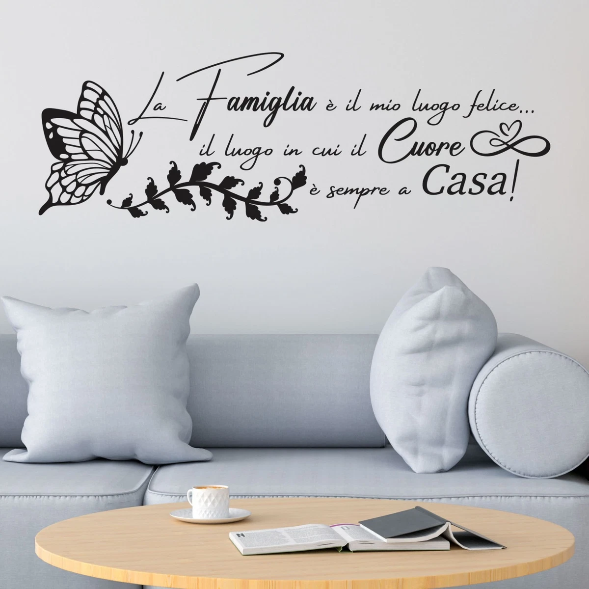 Adesivo da parete a fascia musicale per soggiorno, decorazione per la casa, in vinile, per la cucina, camera da letto, per fai da te, con citazione rimovibile e scritta in lingua inglese