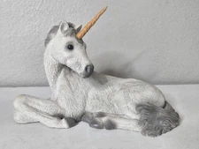 Unicorn Figure 1984 Livingstone  Vintage Statue Heavy Wood Horn Removable 