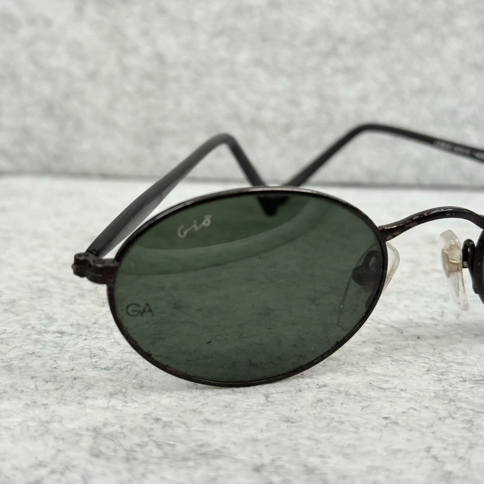 Giorgio Armani GA Oval Sunglasses Vintage Black Frame Green Lens Italy Unisex - Image 2 of 4