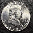 1949 P Benjamin Franklin Half Dollar Philadelphia Mint 90% Silver Coin BU LOOK!!