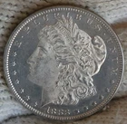 1883 Morgan Silver Dollar Brilliant Uncirculated CAMEO OBVERSE Minimal Marks