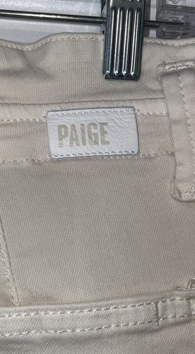 Jeans PAIGE HIGH RISE elasticizzato CROPPED gamba larga pantalone elasticizzato avorio TAGLIA 28 - Foto 7 di 14
