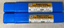 2 Niagara Cutter 6 Flute Center Cut 3/4x3/4x3x5.1/4 Titanium Nitride Mill Bit