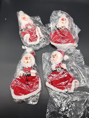 Vana Vintage / Retro Christmas Santa Napkin Rings holders Figures Set of 4