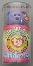CLUBBY IV 4 CLUB COLLECTOR KIT TY BEANIE BABY BABIES SEALED NEW 2001