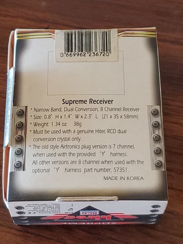 Hitec Supreme FM Dual Conversion Receiver RCD3600 7/8 Channel 72MHz - Picture 2 of 6