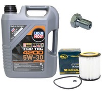 MotoröL Set 5W-30 5 Liter + ÖLfilter SH 4032 L + Schraube FüR BMW 7Er 730I 258PS