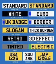 1/43rd SCALE PERSONALISED NUMBER PLATES FOR  DIORAMA OR MODEL  OTTO SUNSTAR MCG