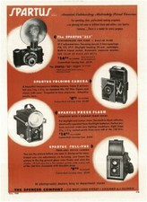1948 SPARTUS 35F, Folding, Press Flash, Full-Vue Camera Vintage Print Ad