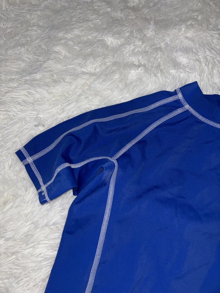 Lands End Kids Boys Sz. 7 Classic Blue Rashguard. Great Top - Image 4 of 4