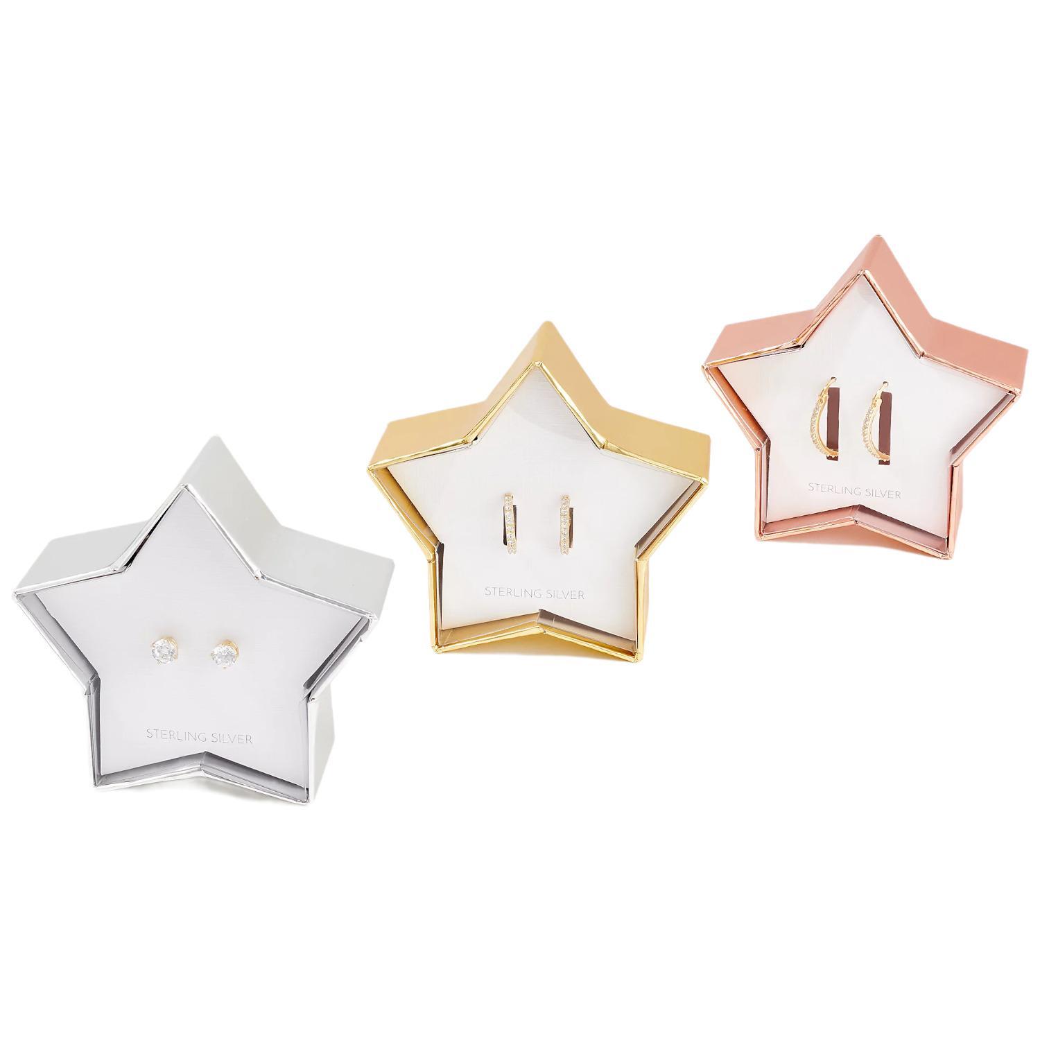 Подарочный набор сережек из стерлингового серебра с имитацией бриллиантов Diamonique из 3 упаковок
