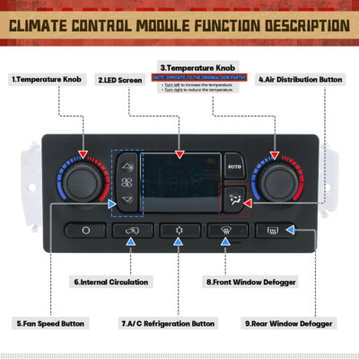 For 03-07 Hummer H2 A/C Temperature Climate Control Panel