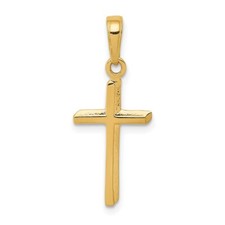 14K Yellow Gold Polished Cross Pendant D3489