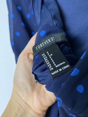 Forever 21 Mini Dress Navy Blue Polka Dot Open Back Size S | eBay Forever 21 Mini Dress Navy Blue Polka Dot Open Back Size S | eBay