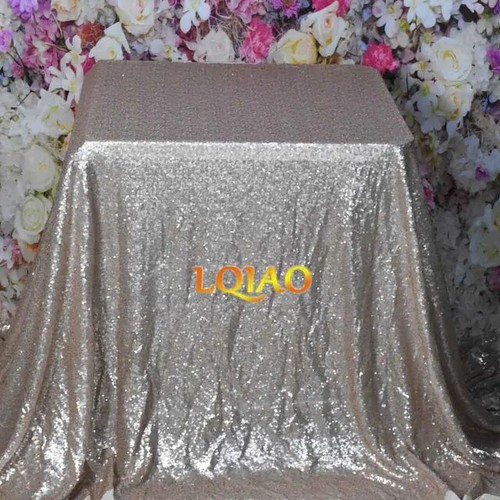 Silver Sequin Tablecloth Sparkle Glitter Table Cloth Table Cover Wedding Decor - Picture 25 of 44