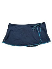 Anne Cole Swim Skirt w/Bathing Suit Lining w/ Turquoise Trim, Size XL