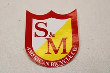 NOS OLD MID NEW SCHOOL BMX STICKER DECAL - S&M - STOCK # 37