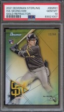 PSA 10 2021 BOWMAN STERLING GOLD REFRACTOR #BSR91 HA-SEONG KIM RC /50 **POP 3**