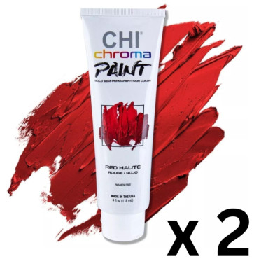 Chi Chroma Paint  Red Haute/Bold Semi-Permanent Hair Color - 4 oz - Pack of 2