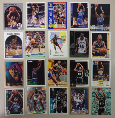 20 Card Lot of Different CHUCK PERSON NBA Pacers Must for Collector! FREE S&H!!