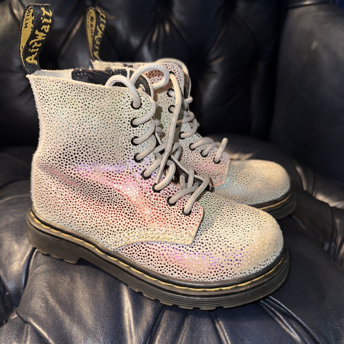 Dr. Martens 1460 Pascal J White Rainbow Metallic Side Zip