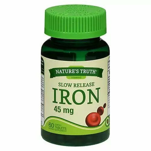 Nature's Truth Vitamins Slow Release Iron Dietary Supplement Tablets