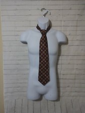Men's Claiborne Multicolor Patterned Silk Neck Tie, 4 X 57, Made In USA
