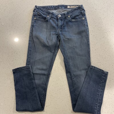 Karmel Alden Women's Size 27 Jeans Distressed Worn Stretch Low Rise Medium Wash