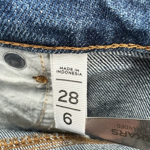 Loft Shorts Womens 6 28 Blue Stretch Denim Cuff Mid Rise 3" Faded - Picture 4 of 8