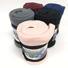 New Brookstone Fleece Travel Blanket Soft Unisex Large 50"x60" Choose Your Color