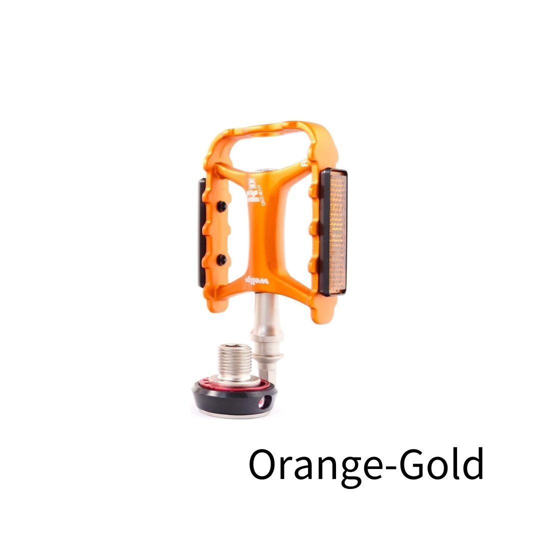Pedali Clipless Wellgo R146R In Alluminio Per Bici Da Strada, Cuscinetti Sigillati, Neri, Filetto 9/16