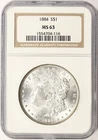 1884 $1 Morgan Silver Dollar NGC MS63