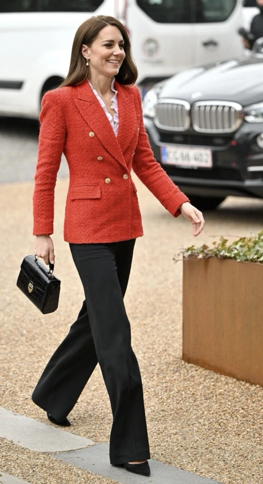 NUEVO SIN ETIQUETAS BLAZER MUJER ZARA TEXTURA ROJA DOBLE BOTONADURA S 36”B 31”W 25”L ASO POW Foto 3 de 4